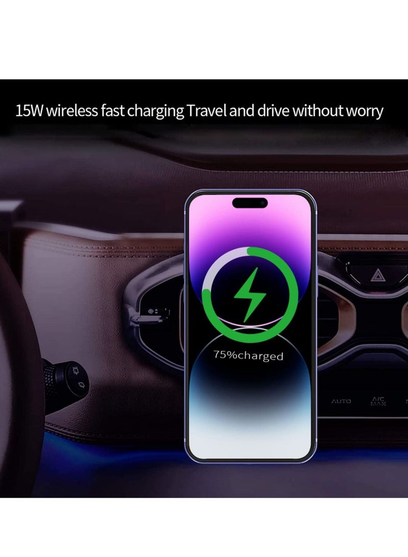 KASTWAVE Magnetic Car Mount Wireless Charger for iPhone 14/iPhone 13/13 Pro/12 Pro/Pro Max/Mini,Magnet Phone Holder Stand 15W Fast Charging Car Mount Wireless Charger Support - Image 3