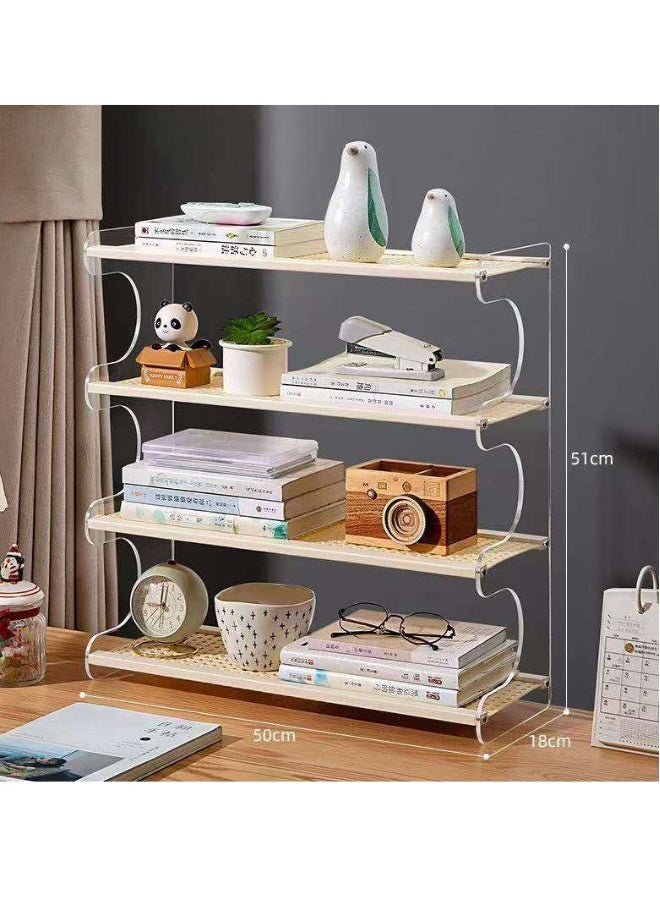 JOMILA Water cup storage rack desktop cup rack imitation rattan tea set storage mug kitchen coffee multi-layer home  - Image 5