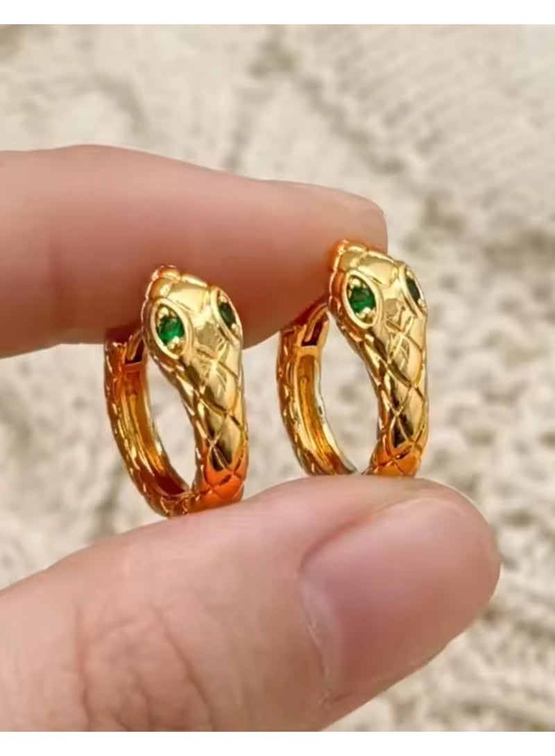 Dangle Charms Elegant & High Quality Stainless Steel Gold Plated Earrings For Women - Image 2