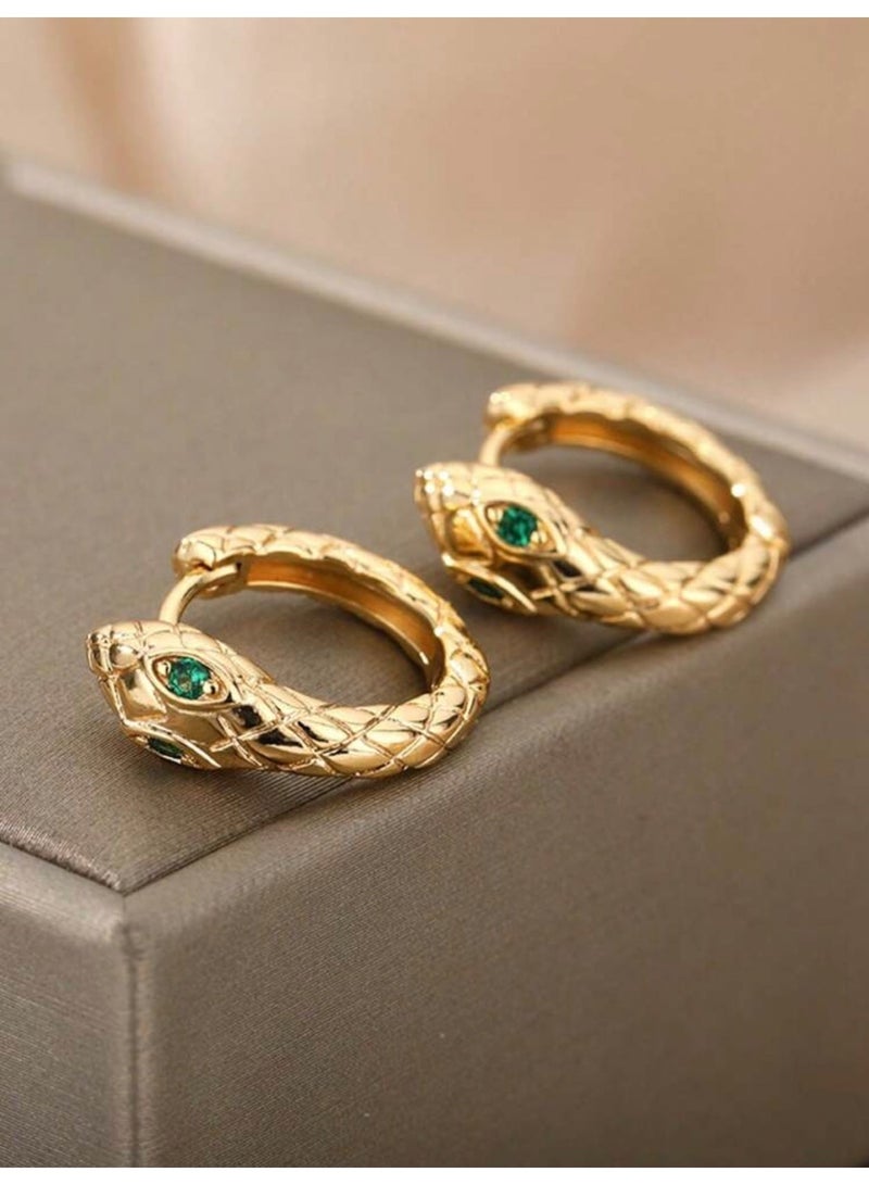 Dangle Charms Elegant & High Quality Stainless Steel Gold Plated Earrings For Women - Image 3