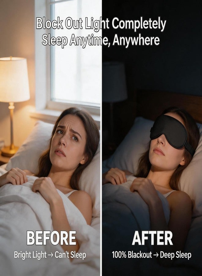 Ukissim Sleep Mask for Side Sleepers, 100% Blackout, Soft Adjustable Eye Mask - Image 2