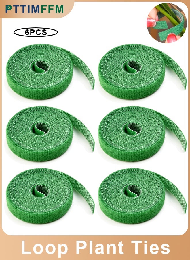 PTTIMFFM 6-Pack Adjustable Reusable Plant Ties, Weather-Resistant Hook and Loop Garden Straps for Plant Support, Cable & Tool Organization (12mm x 10m, 6 Rolls) - Image 1