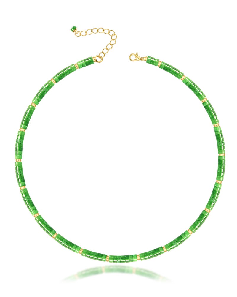 MIDDLUX Choker Necklace for Women, Green Necklace, Beaded Necklaces for Women, Summer Jewelry, Green Jewelry, Crystal Necklaces - Image 1