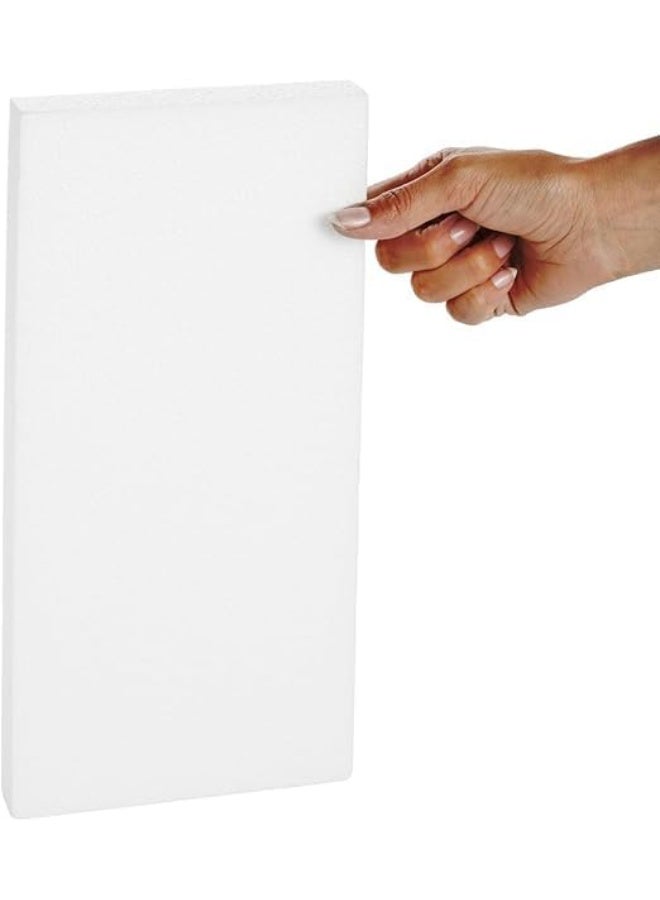 كرافت ماجيك مجموعة من 6 قطع من كتل الفوم الصناعي 12×6×1 بوصة | مستطيلات بيضاء من البوليستيرين ستايروفوم / ثيرموكول للفنون النحتية، النماذج، الأعمال اليدوية، تنسيقات الزهور والمشاريع المدرسية - Image 5