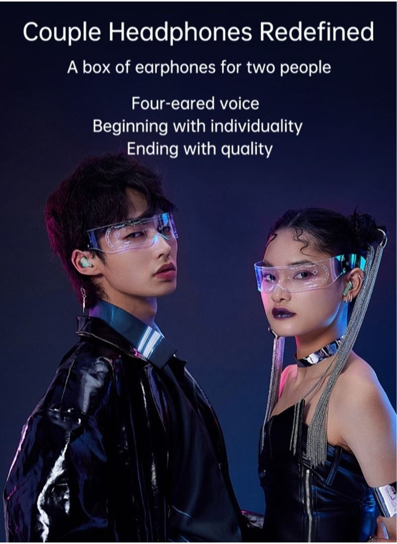 SAB Couple style wireless Bluetooth earphones - dual use/Bluetooth 5.3/large capacity charging box  - Image 3