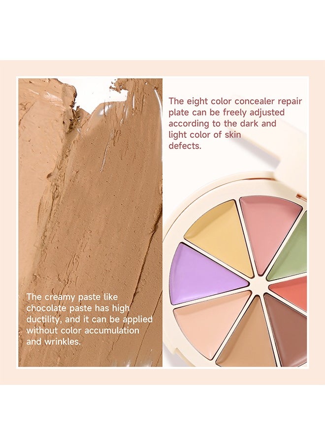 Sheloves - 8 Color Foundation And Conceal Correcting Wheel, 3 In 1 Dual Layers Makeup Cream Foundation Palette, Full Coverage Concealer For Dark Circles, Flawless And Waterproof Color Correcting For Dry Skin - Image 1