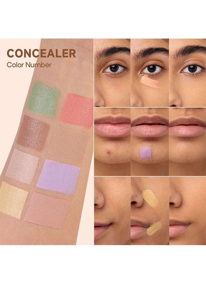 Sheloves - 8 Color Foundation And Conceal Correcting Wheel, 3 In 1 Dual Layers Makeup Cream Foundation Palette, Full Coverage Concealer For Dark Circles, Flawless And Waterproof Color Correcting For Dry Skin - Image 1