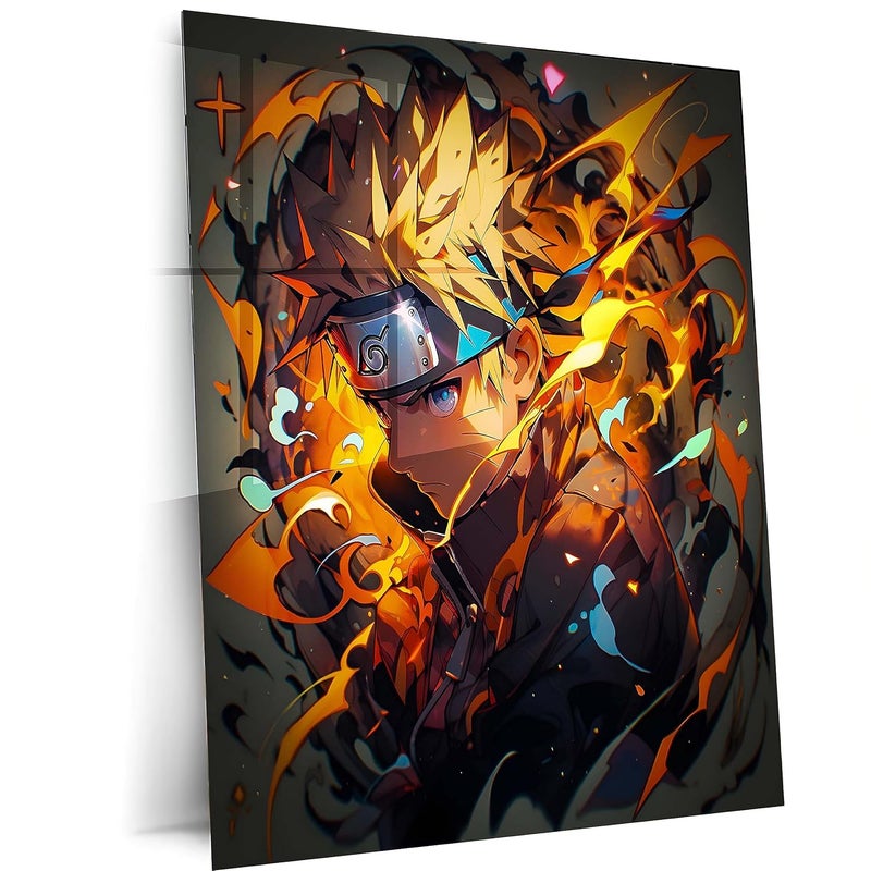 TURTLEWINGS Naruto Uzumaki from Naruto Anime Bold Look Metal Print Posters Frames 12 8 Inches