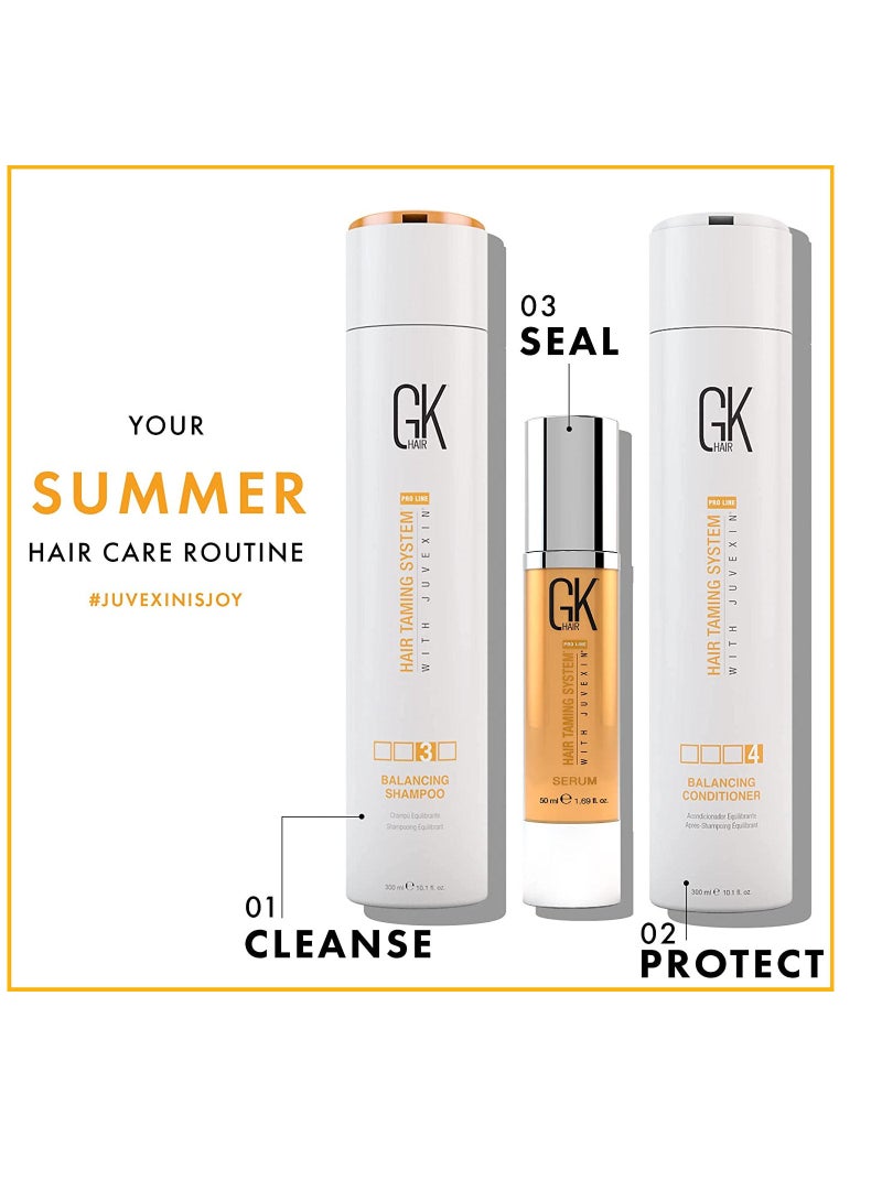 جي كيه هير مجموعة جي كي هير مدعم بالجوفكسن شامبو وبلسم300مل وسيروم 50مل لموازنة الشعر المتضرر خالي من سلفات الصوديوم والاملاح و الكبريت  والبرابيين منظف يومي عميق ومزيل للشوائب - Image 4