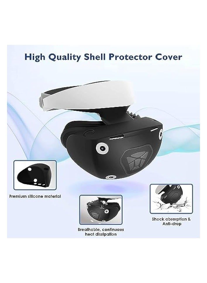 PROMASS Protector Cover Set for PS VR 2, , Silicone Dust-proof Cover, Head Display Face Cover, Lens Cover, Controller Covers, 4 Piece Protect Set for PS VR, Sweatproof and Washable - Image 2