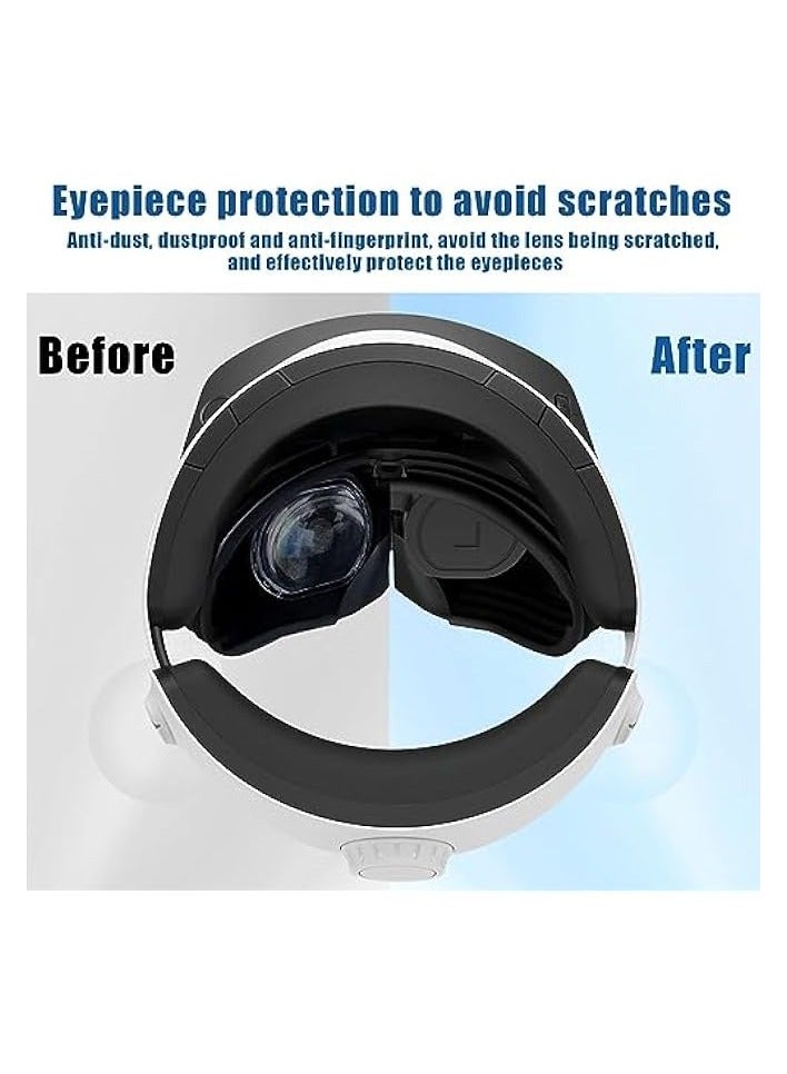 PROMASS Protector Cover Set for PS VR 2, , Silicone Dust-proof Cover, Head Display Face Cover, Lens Cover, Controller Covers, 4 Piece Protect Set for PS VR, Sweatproof and Washable - Image 3