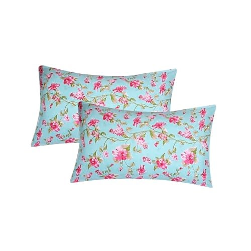Status Contract Status Cotton Rich Double Bedsheet 2 Pillow Covers 120 GSM (Turq/Green/Pink) - Image 5