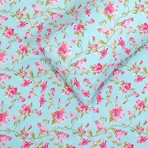 Status Contract Status Cotton Rich Double Bedsheet 2 Pillow Covers 120 GSM (Turq/Green/Pink) - Image 4