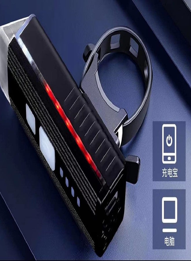 Fastped USB Rechargeable Bicycle LED Front Light Automatic Light on in a Dark Mode with Side red Light (Black) - Image 5