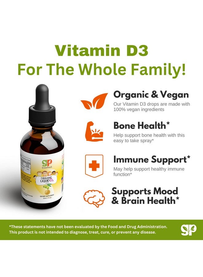 GreenPeach Liquid Vegan Organic Vitamin D 400 to 1600 IU - D3 Drops for Toddler, Kids, Baby & Infants, Vitamin D Baby Drops, Natural, 60 Servings - Image 5