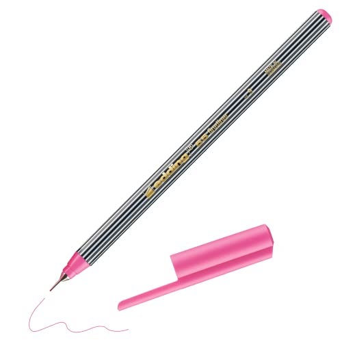 edding 55 - fineliner - pink - 1 pen - 0.3 mm nib - colour pen for writing, drawing, underlining, illustrating - for children and adults, at school and in the home or office - Image 1