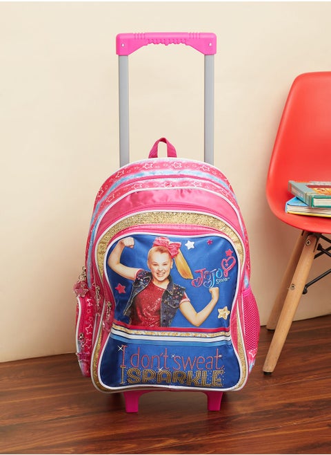Back To School Nicklodeon Jojo Siwa 16''  Trolley With 3 Compartments  And Side Pocket