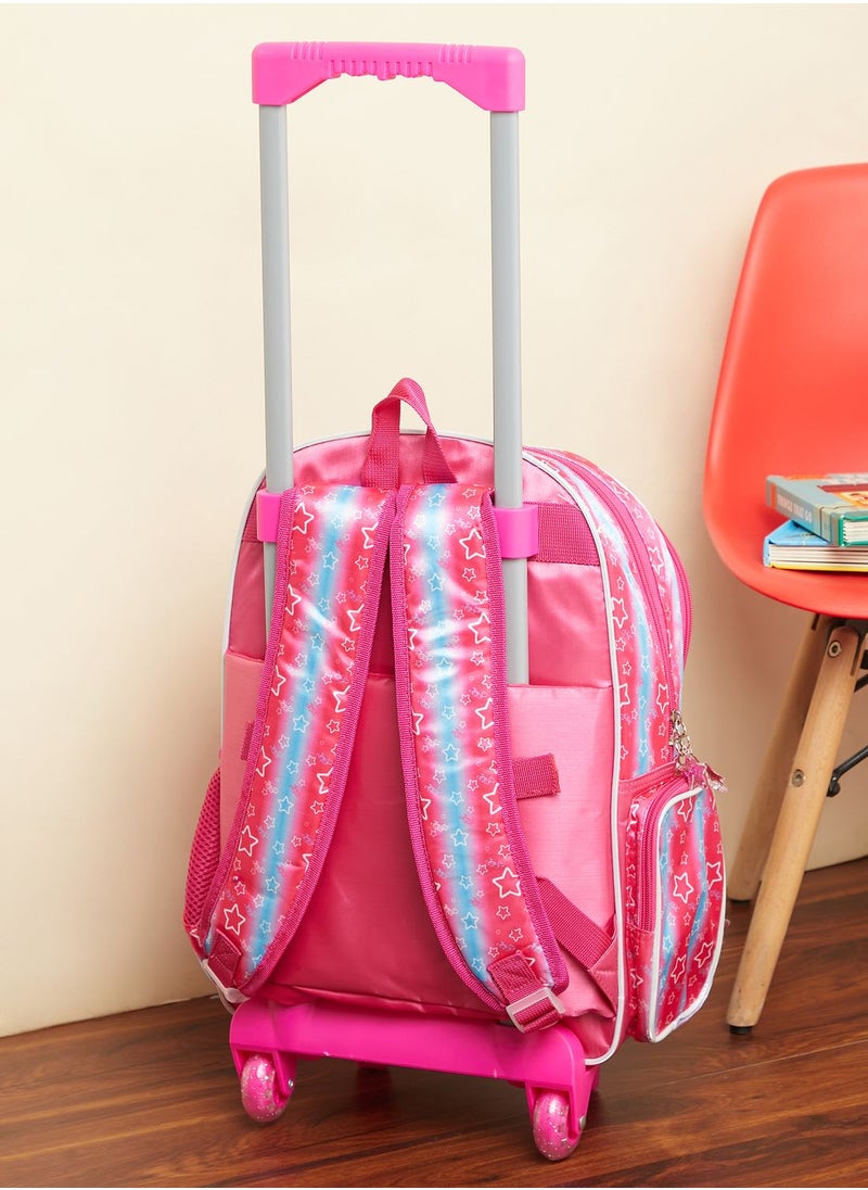 Back To School Nicklodeon Jojo Siwa 16''  Trolley With 3 Compartments  And Side Pocket