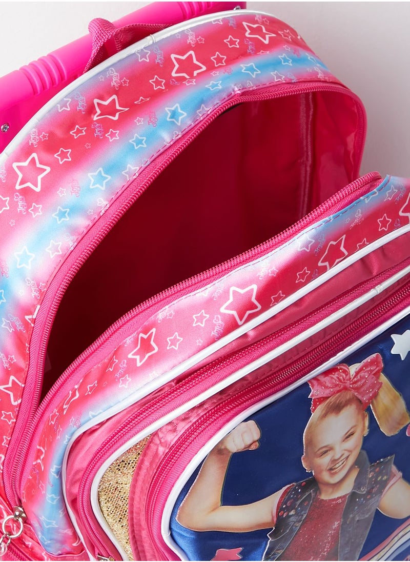 Back To School Nicklodeon Jojo Siwa 16''  Trolley With 3 Compartments  And Side Pocket