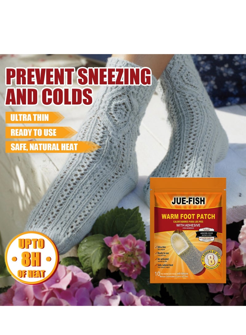 JUE-FISH 3 Bags/30-Pcs Warm Foot Patch Up to 8 Hours of Heat for Heating and Keeping Feet Warm - Image 3