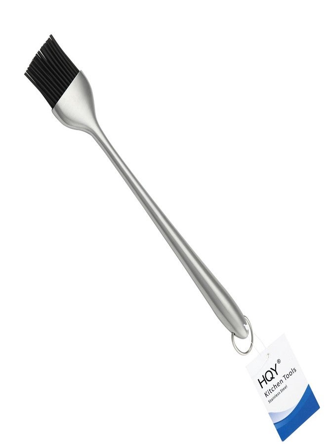 HQY Heavy-duty BBQ Basting Brush by HQY - Silicone Bristles with 12 Inch Stainless Steel Handle - Make Grilling Easy - 5 Year Guarantee - Image 2