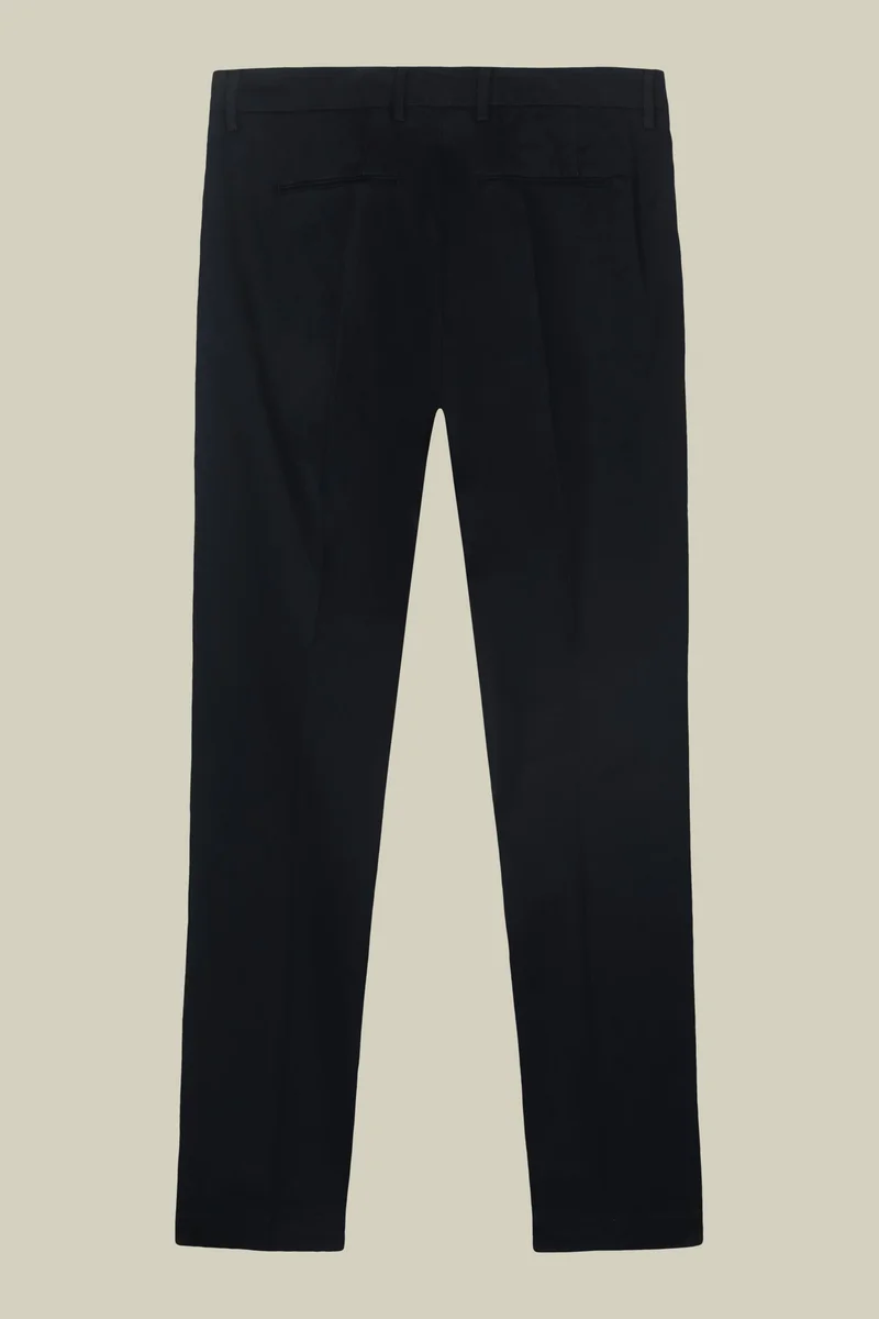 Doppelganger Blue Men's classic chino trousers with extended tab closure - DK Blue for Men | Best Price UAE