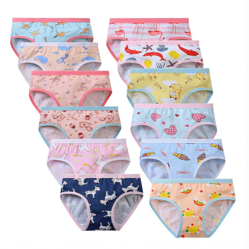 Girls Cute Print Cotton Briefs School Play Travel Home Daily Use Size 2XL 140 55-65lbs - Image 1