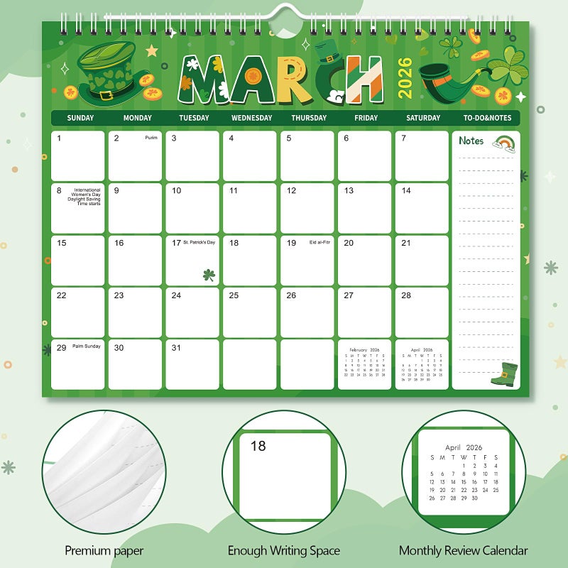 Zuozee Wall Calendar 2026-2027, 24 Month Calendar from January 2026 to December 2027, 11" X 8.5", Monthly Calendar with Twin-Wire Binding, 2026 Calendar Perfect for Organizing at Home, Office & School - Image 3