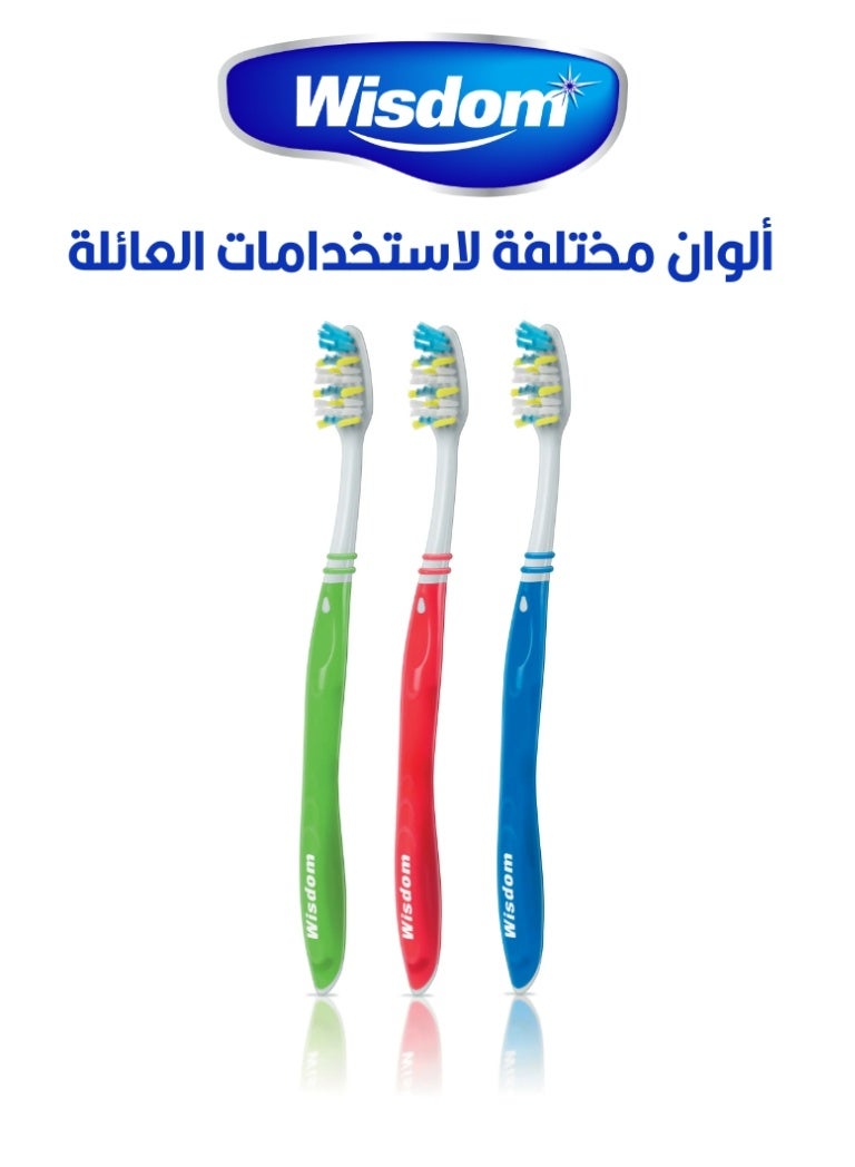 WISDOM Extra Regular Fresh Firm Toothbrush Value Pack of 3 Brushes - Image 2