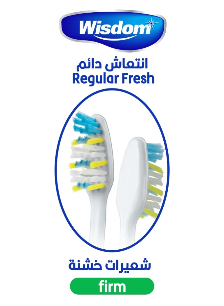 WISDOM Extra Regular Fresh Firm Toothbrush Value Pack of 3 Brushes - Image 3