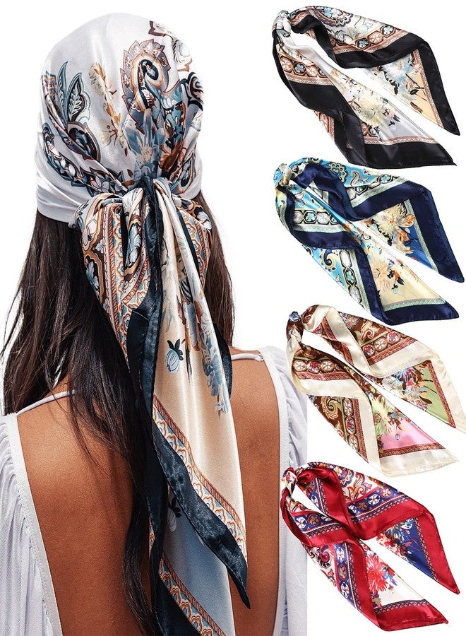 AWAYTR 3Pcs Hair Bandanas Head Kerchief for Women Girls Tie-Back Boho Hair Scarf Headband Bandana Triangle Head Scarf, Beige Leopard + Yellow Leopard + Brown, 1 Count (Pack of 3) - Image 1