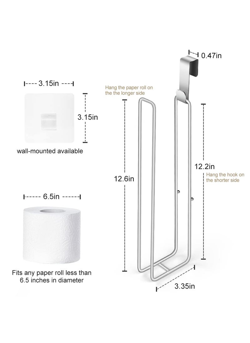 Mivvosakuki Bathroom Toilet Paper Roll Holder for 3 Roll Tissue  Brushed Nickel Over The Tank Toilet Paper Holder Self Adhesive Toilet Paper Holder Storage Wall Mount Stainless Steel Toliet Paper Holder(1 Pcs)  - Image 3