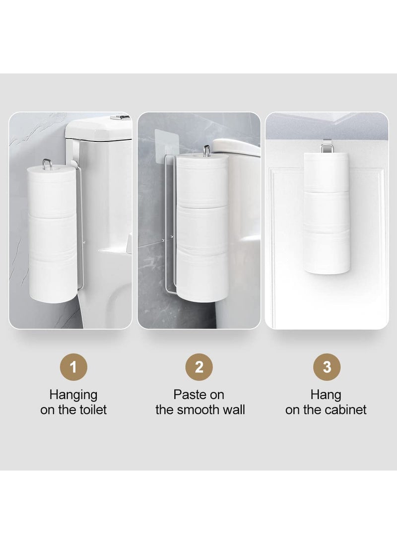 Mivvosakuki Bathroom Toilet Paper Roll Holder for 3 Roll Tissue  Brushed Nickel Over The Tank Toilet Paper Holder Self Adhesive Toilet Paper Holder Storage Wall Mount Stainless Steel Toliet Paper Holder(1 Pcs)  - Image 5