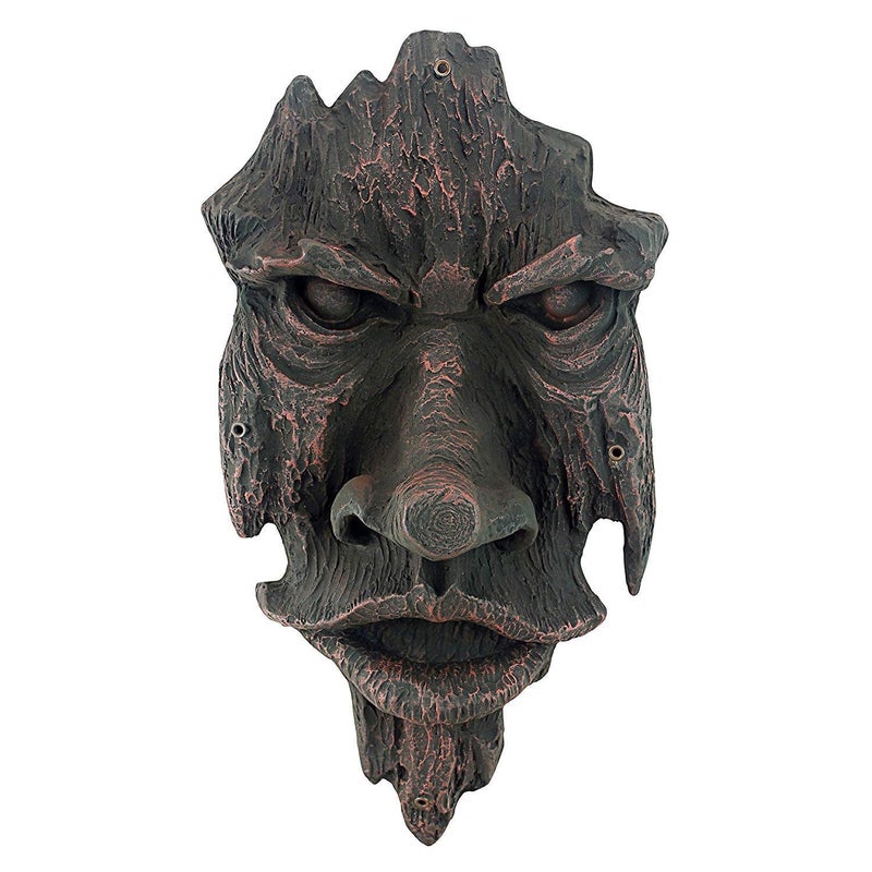 Design Toscano Nottingham Woods Greenman Tree Face Indoor/Outdoor Fantasy Wall Sculpture, 15 inches tall, Cast Stone Resin, Woodtone Finish - Image 2