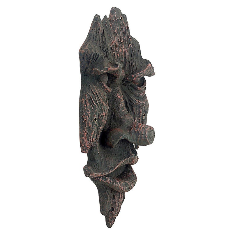 Design Toscano Nottingham Woods Greenman Tree Face Indoor/Outdoor Fantasy Wall Sculpture, 15 inches tall, Cast Stone Resin, Woodtone Finish - Image 4