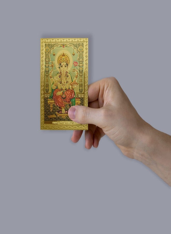 Hawai Shree Ganesh Adhesive Small Pocket Size Gold Plated Photo for Worship Use, Size 3.5x2.5 inch | SFDI357_PKT - Image 4