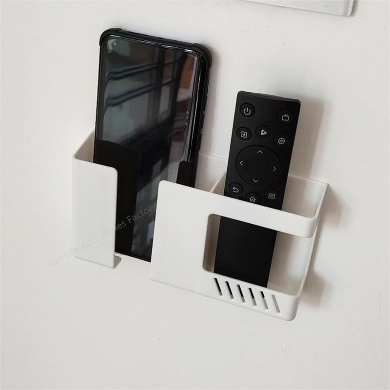 Wall Mounted Storage Box with Phone Charging Holder and Remote Control Stand - Image 2