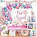 Fiesec 134 PCs Two Sweet Party Decorations  Fiesec Donut Second Birthday Party Decorations Includes Latex  Foil Balloons Backdrop Banner Cake  Cupcake Toppers Tableware  More - Image 4