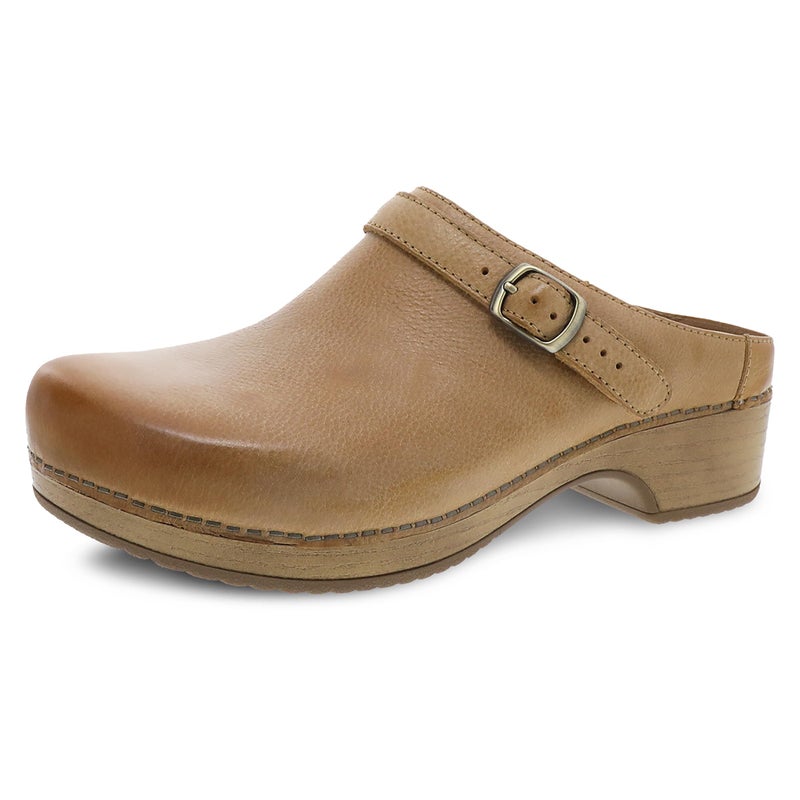 Dansko Berry SlipOn Mule Clogs for Women Memory Foam and Arch Support for All Day Comfort and Support Lightweight EVA Outsole for LongLasting Wear Tan Milled Burnished 859 M US