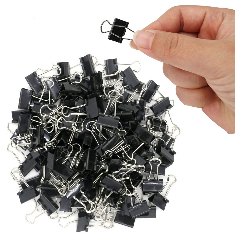 OWLKELA 120 Pack Mini Binder Clips, Black Binder Clips, Small Paper Clips 15mm 5/8 Inch. Micro Size Office Clips for Home School Office and Business. - Image 1