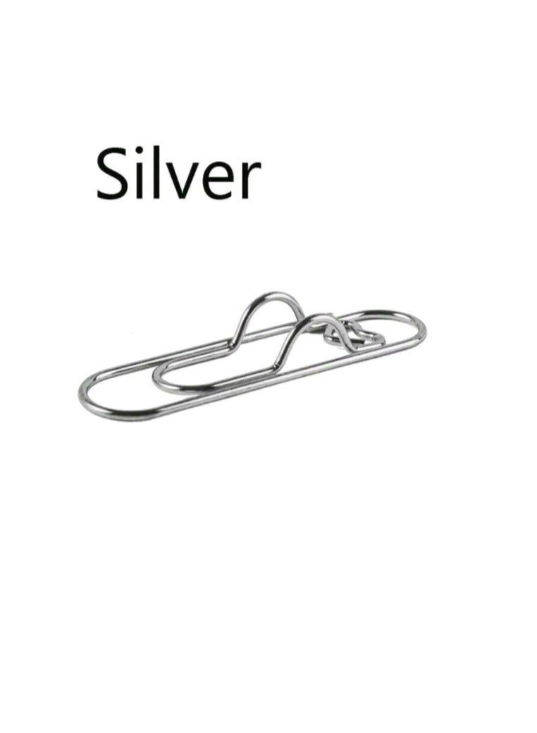 1 Pcs Metal Pen Clips Paper Clip Pen Holder for Journal Planner silver color heart shaped - Image 3