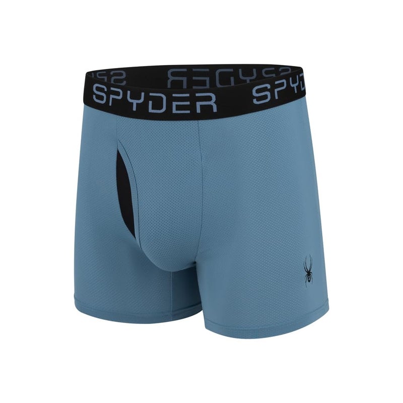 Spyder Mens Boxer Briefs Performance Nylon Mesh Sports Underwear With Fly Front (Small, Navy/Green/Black/Teal) - Image 5