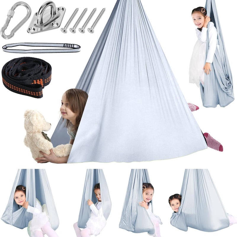 Chihee Sensory Swing Therapy Hammock Indoor Outdoor for Kids, Hardware Included, Soft Breathable Nylon Cuddle Joy Hammock for Child Adult With Autism, ADHD, Aspergers, Sensory Integration - Image 1