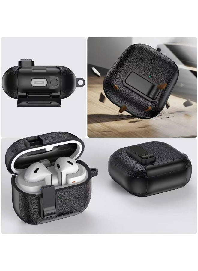 Eco Compatible with Samsung Galaxy Buds 3 Pro Case Full-Body Shockproof (Secure Lock) Galaxy Buds 3 Pro (2024) with Carabiner (Black Black) - Image 3