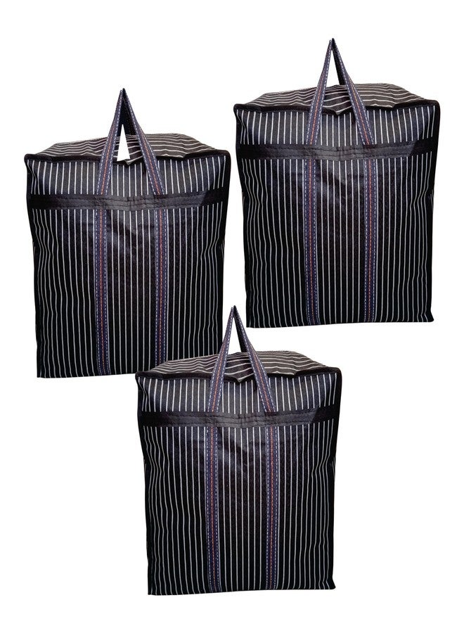 Dira Multipurpose Big Size Heavy Duty Canvas Bag (Pack of 3) Black - Image 1