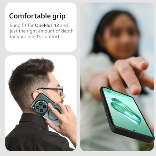 KAPAVER Mag-X Back Cover Case Compatible with OnePlus 12 5G (PC+TPU) (Black) - Image 4