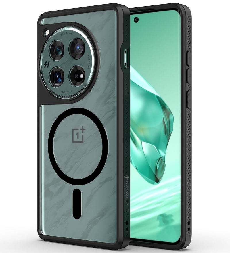 KAPAVER Mag-X Back Cover Case Compatible with OnePlus 12 5G (PC+TPU) (Black) - Image 1
