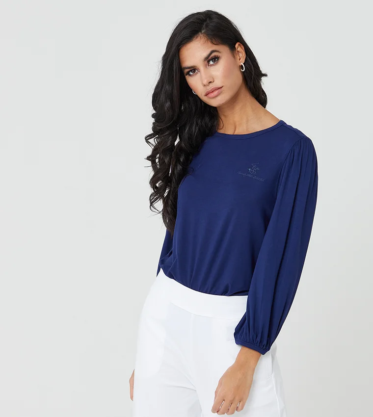 بيفرلي هيلز بولو كلوب تي شيرت بأكمام بالون كبيرة