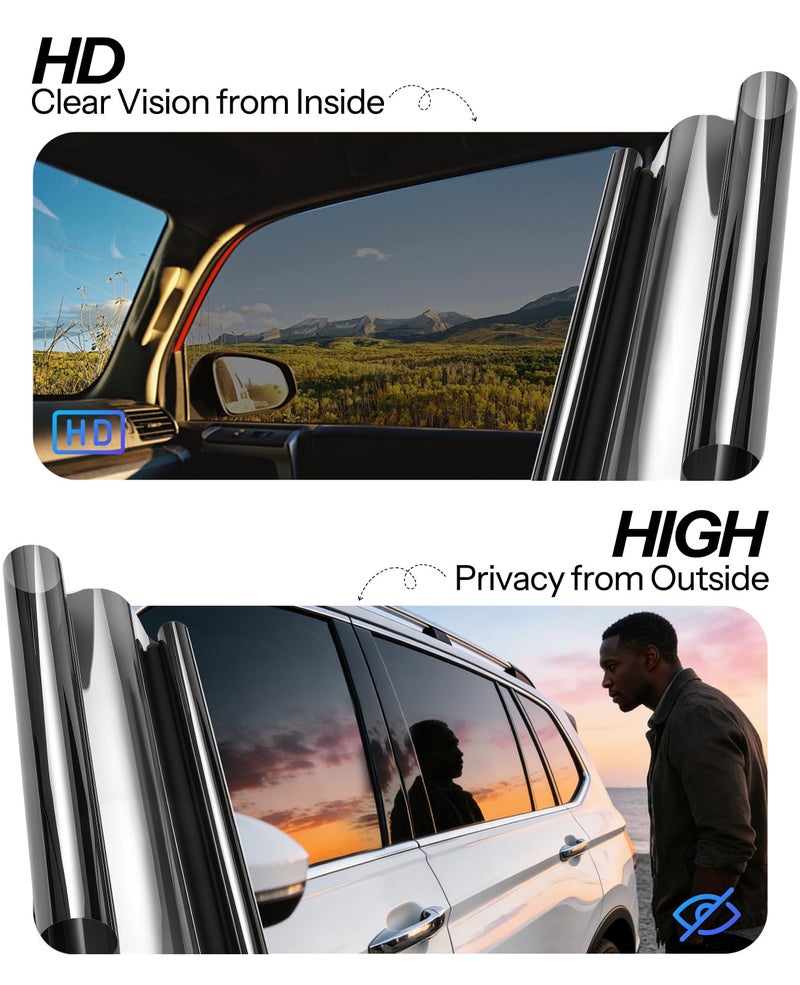 IAQWE 50% VLT Ceramic Car Window Tint Film 20 in x 20 ft Roll, High Heat Rejection, UV Block & Privacy, Shatterproof & Scratch Resistant - Image 3