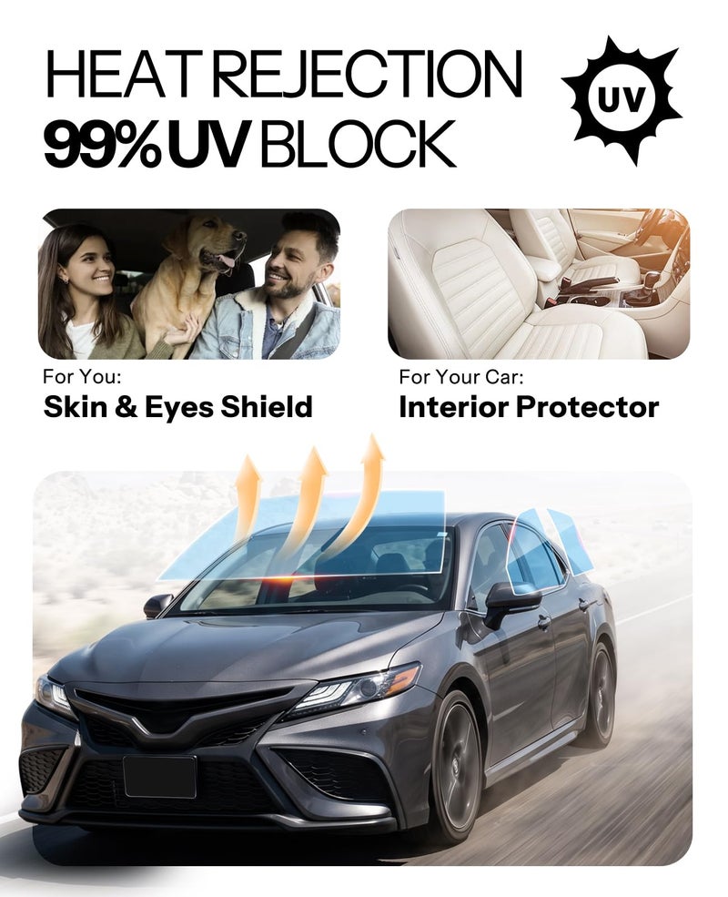 IAQWE 50% VLT Ceramic Car Window Tint Film 20 in x 20 ft Roll, High Heat Rejection, UV Block & Privacy, Shatterproof & Scratch Resistant - Image 2